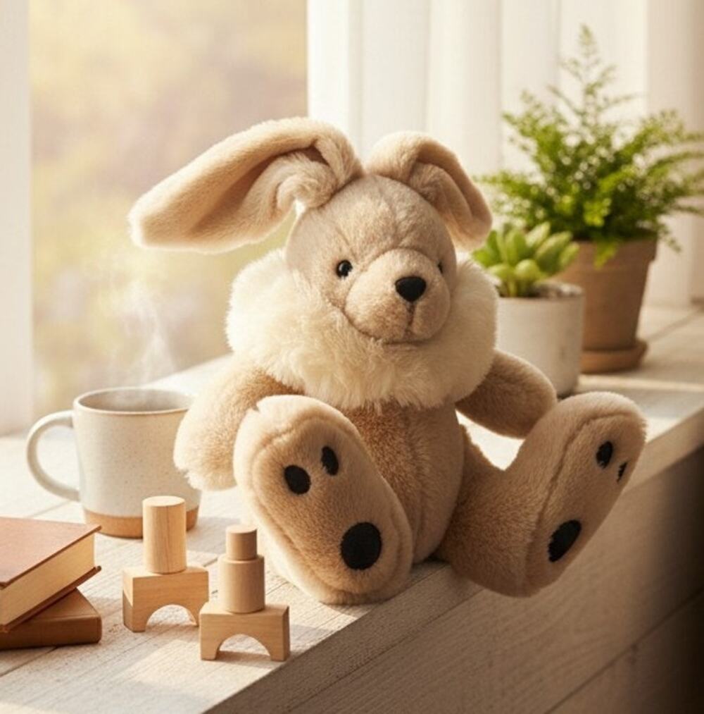 Chosun International Bunny Rabbit Plush Tan Brown With White Accent 12 Inches